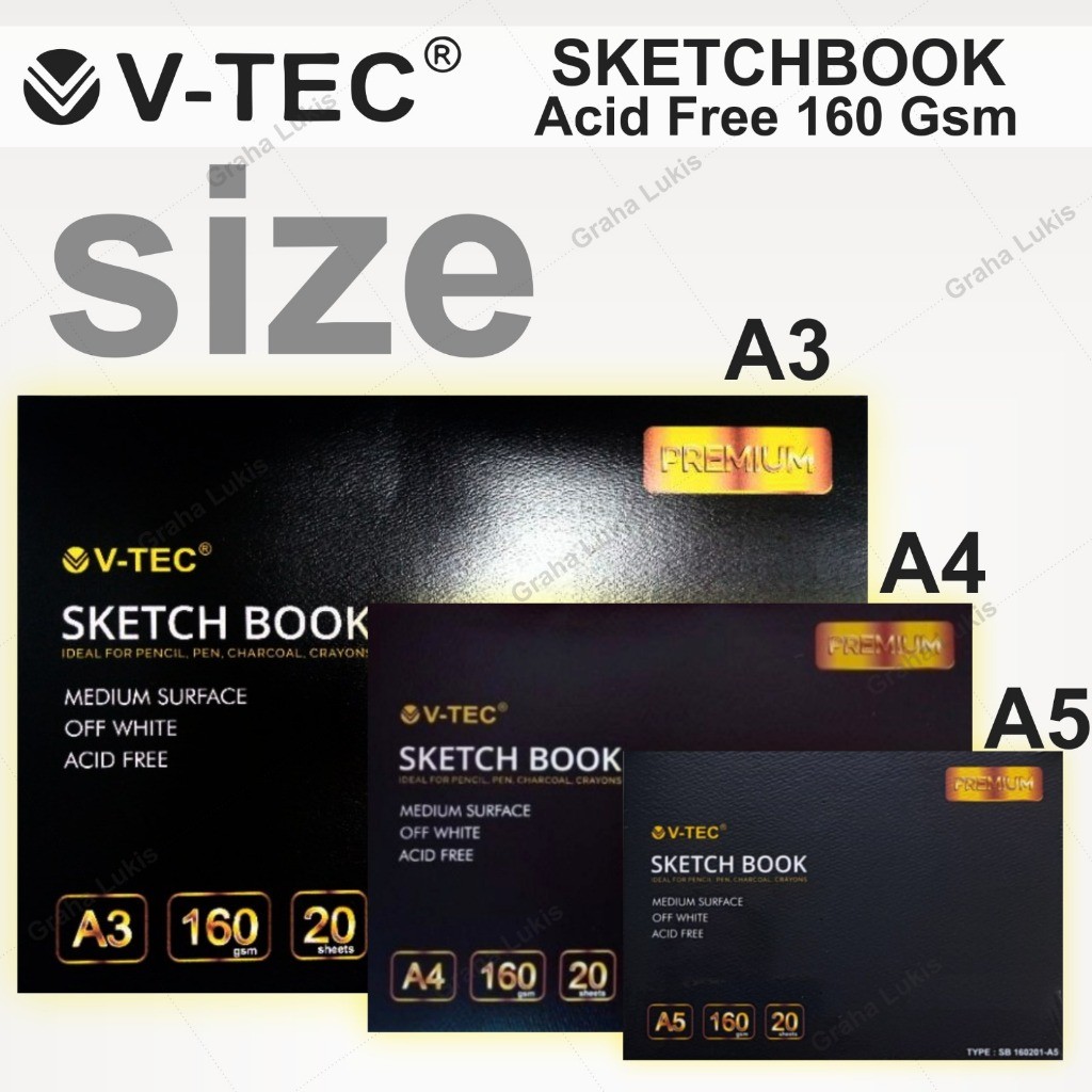 

[READY] V-TEC SKETCHBOOK A4 ACID FREE 160GSM