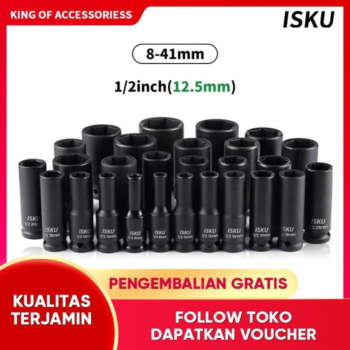 Rakitan- ISKU Panjang Mata Kunci Shock Impact 24mm 1/28-24mm Impact Mata Shock