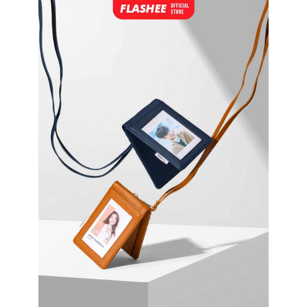 

JH8 Flashee ID Card Holder Magnet Tabby Lanyard Magnet Name Tag Kulit Termurah Berkualitas PU
