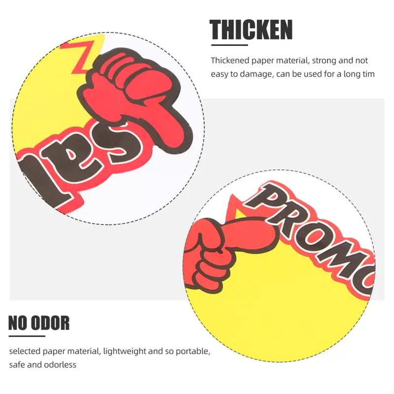 

JH8 30pcs Kertas Tag Kartu Promo Sale Pop Card Kertas Penjepit Harga Kartu Promosi