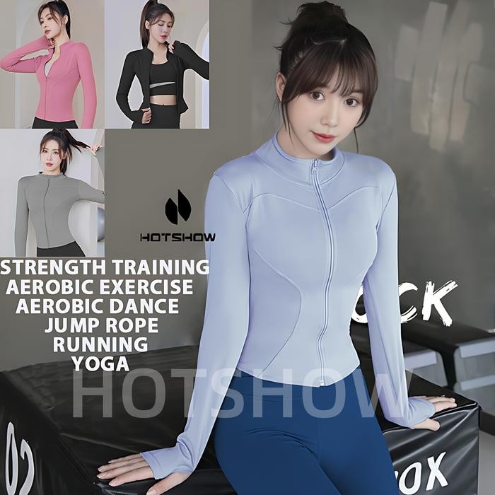 Hotshow WomenS Quick-Dry Long Sleeve Sports Jacket Yoga, Fitness, Gym, Running, Zumba Jacket With