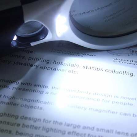 

JH8 2in1 Magnifier Gelas Kaca Pembesar Dengan Lampu 3 LED Loop Magnifying Untuk Membaca dan