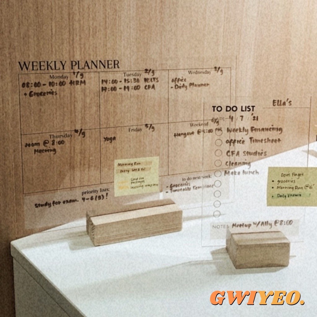 

JH8 Acrylic Planner To Do List Weekly Akrilik Journal FREE MARKER