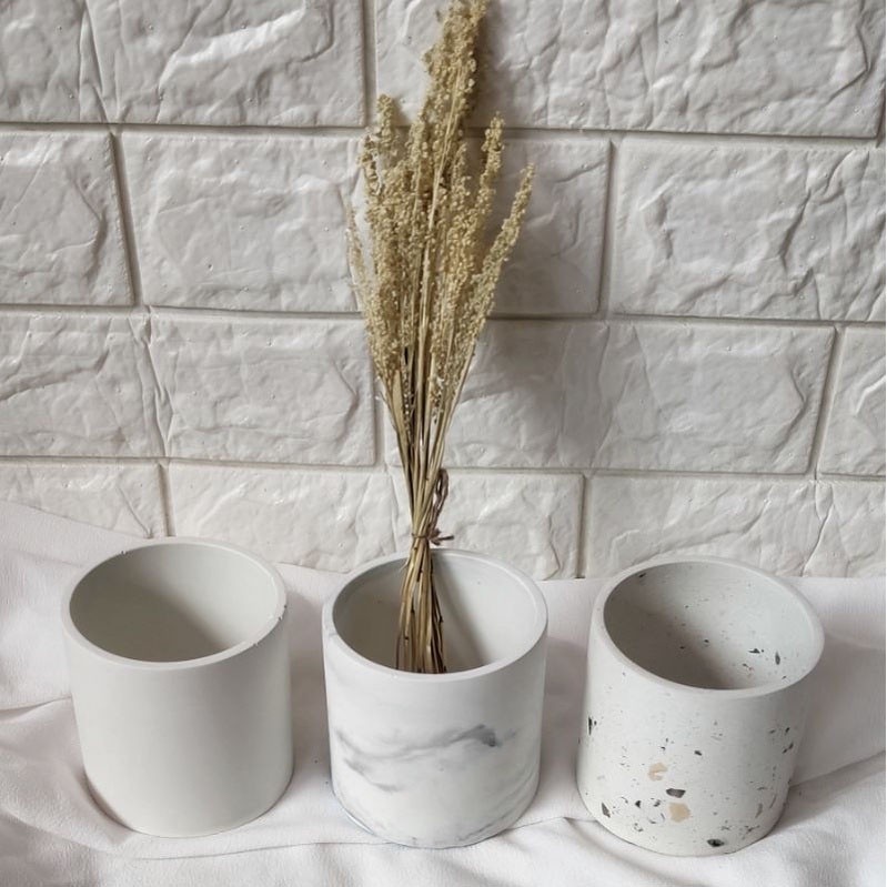 

JH8 Tempat/Wadah Alat Tulis/ATK Pulpen/Pensil Pot Tanaman/Bunga Concrete Planter Pen/Stationery