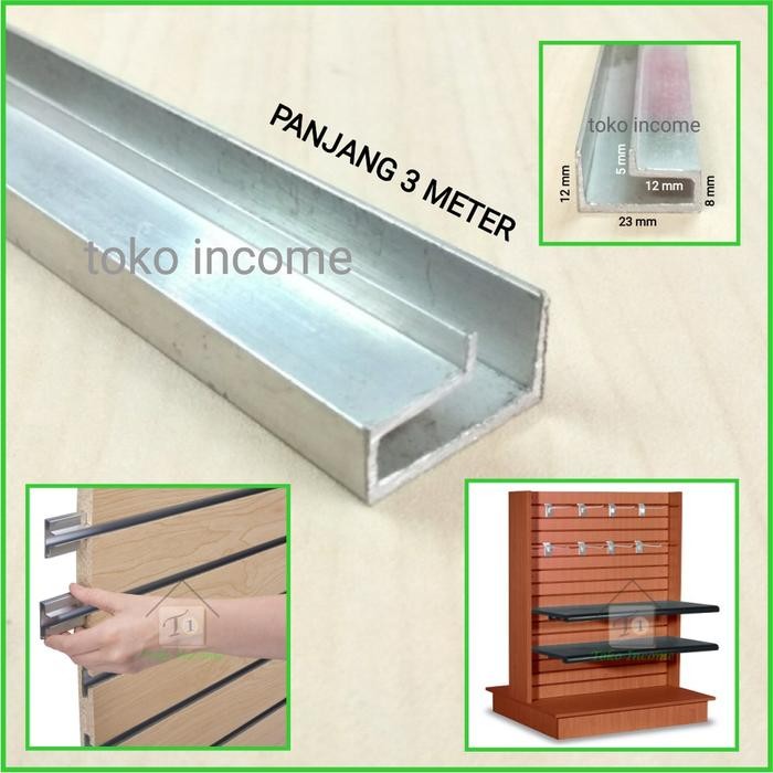 Rel Slide Wall / List Ambalan Rak / List Sliding Wall