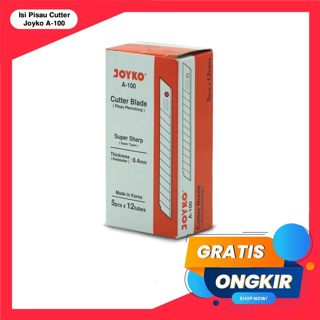 

Cutter Blade Refill Isi Pisau Pemotong Joyko A-100 / Kerajaan Alat Tulis