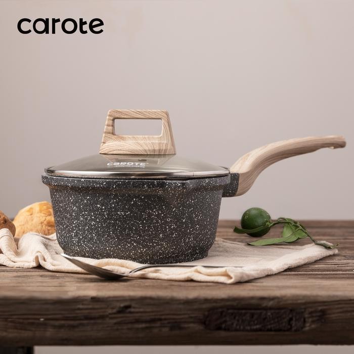 Carote Essential Woody Panci Susu Anti Lengket Sauce Pan Batu Granit