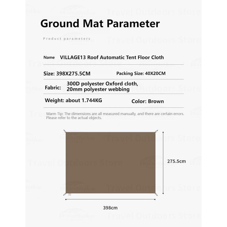 (Expert) Alas Tenda Glamping Naturehike CNH22ZP004 Village 13 Tent Floor Mat