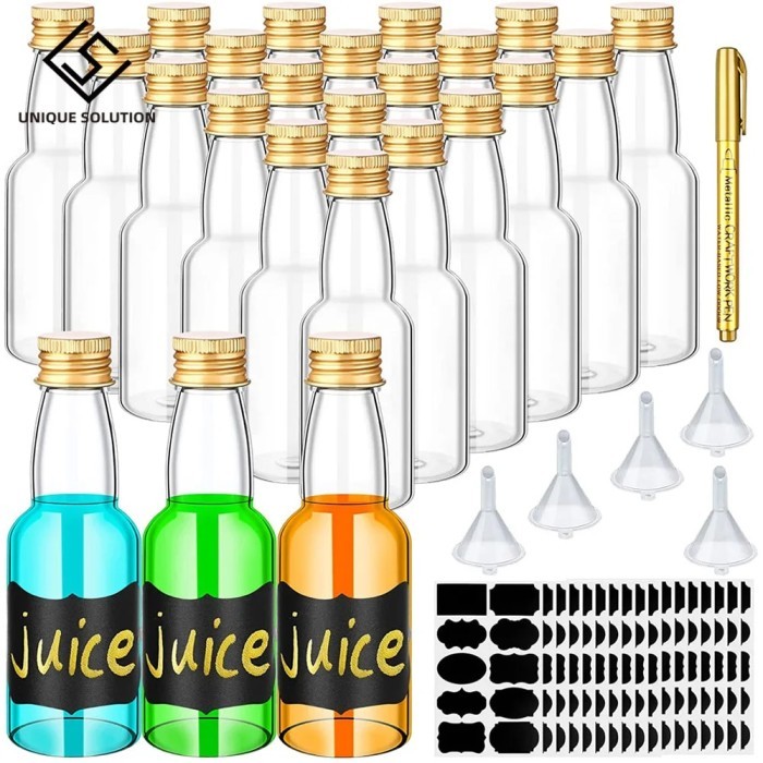 50pcs Mini Liquor Bottles Reusable Empty Spirit Bottle with Screw