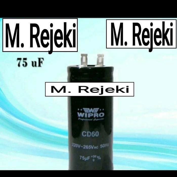 Hemat Kapasitor 75 Uf 220-265Vac 50Hz Wipro Cd60 Capasitor 75Uf 75 Mfd 220-2
