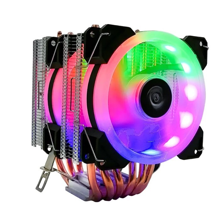 Six 6 Heat Pipes CPU Cooler RGB Fan 3pin For Intel LGA 1150 1151 1155