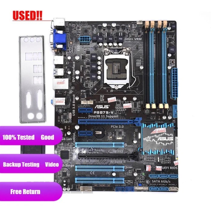 P8B75-V Desktop Motherboard Intel B75 Socket LGA 1155 i3 i5 i7 DDR3