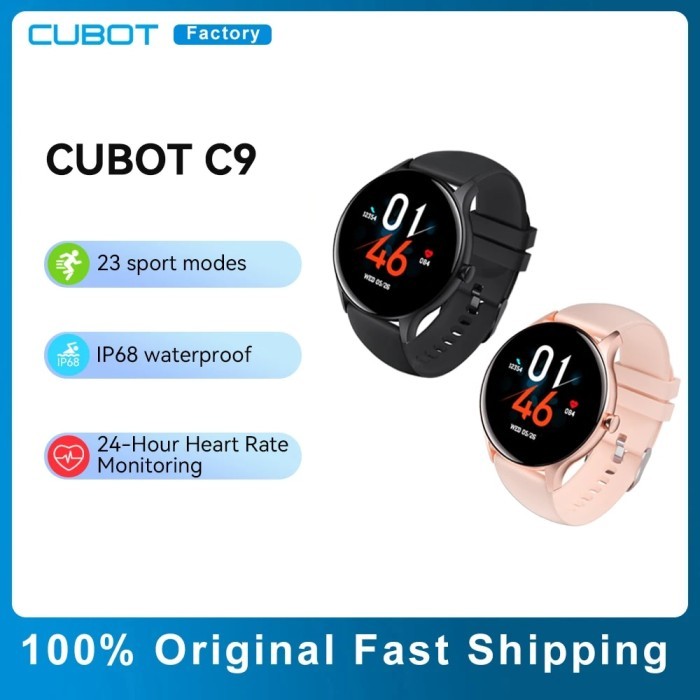 CUBOT C9 SmartWatch 1.28" Color Screen 23 Sport Modes Heart Rate