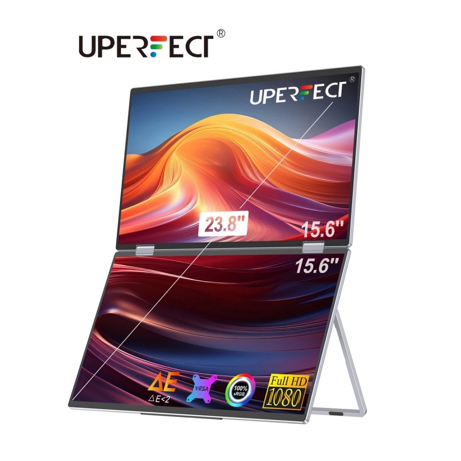 UPERFECT Triple Screen 15.6" Portable Foldable Monitor Dual Screen