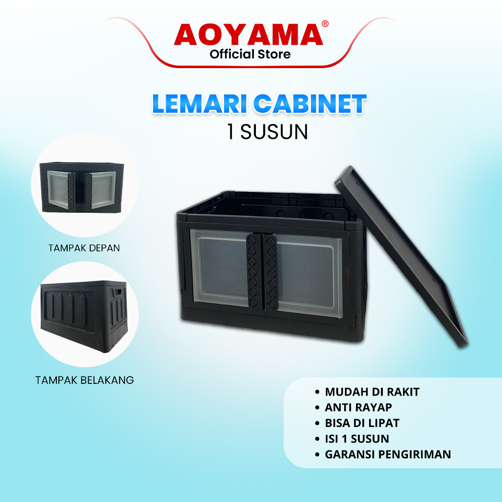 LEMARI KABINET / Lemari 1 Tingkat Aoyama / Lemari Susun / Lemari Lipat / Lemari Baju / Serbaguna /