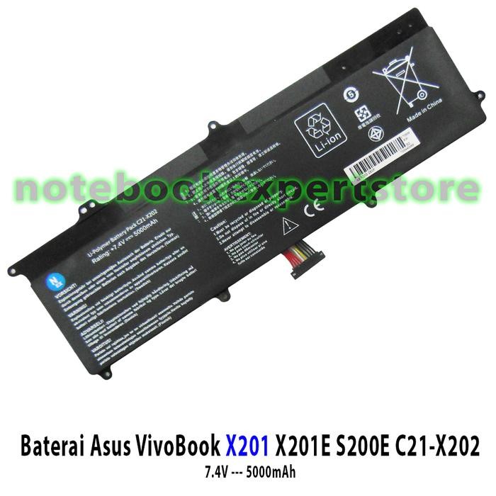 Baterai Asus X201 X201E S200E C21-X202 Battery Asus X201E