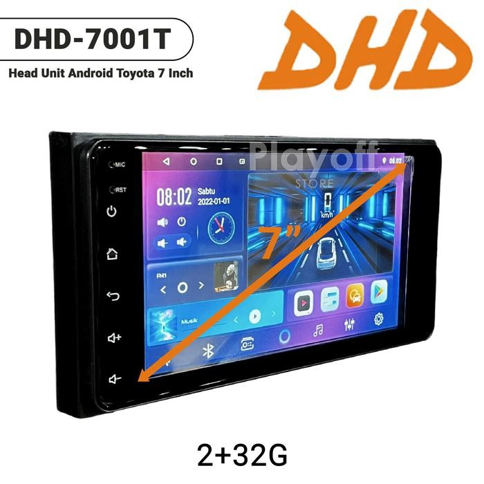 Head Unit ANDROID 7 Inch (Plug and Play Ukuran dan Socket TOYOTA) Double Din Tape Mobil Android