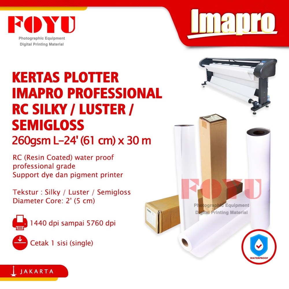 

Kertas Plotter Imapro essional RC y Luster 260gsm L-24'x30m