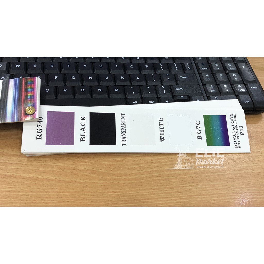 

KERTAS F / HOT STAMPING F / Hotprint / Em Warna HITAM, PUTIH, TRANSPARANT