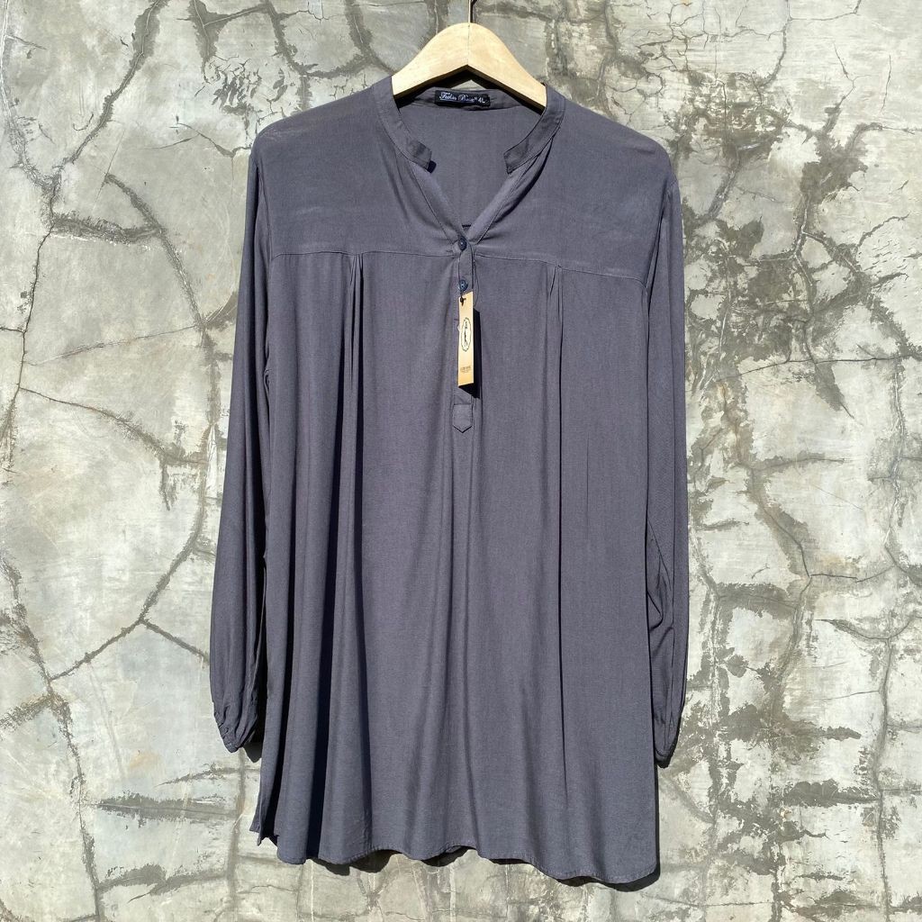 hot sale blouse atasan kemeja polos magenta baju wanita perempuan muslimah rayon jumbo busui