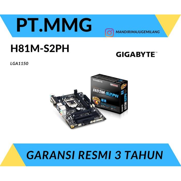 MOTHERBOARD GIGABYTE H81M-S2PH DDR3 LGA 1150 INTEL GEN 4