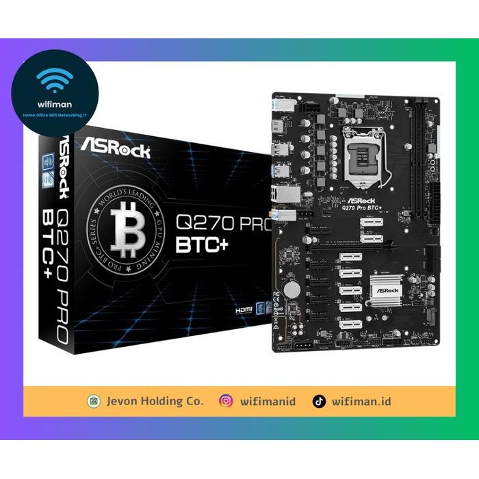 ASROCK Q270 PRO BTC+ MINING MOTHERBOARD 13 SLOT INTEL LGA 1151 GEN 6/7