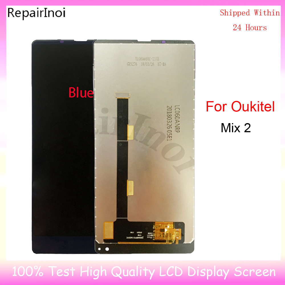 Original Blue LCD Display For Oukitel Mix 2 LCD Display Touch Screen Digitizer For Oukitel Mix2 LCD 