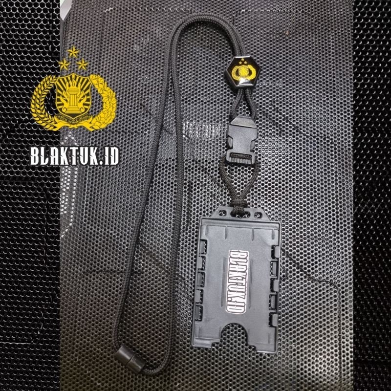 

Lanyard tactical holder id card Slide exagonal logo TRIBRATA POLRI