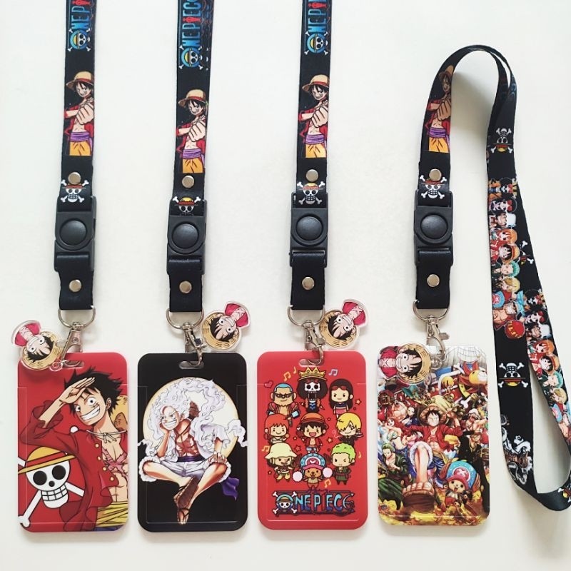 

ID Card Holder Name Tag Lanyard / Kalung Wadah Kartu Identitas Anime One Piece 2 Luffy Gear 5 Straw
