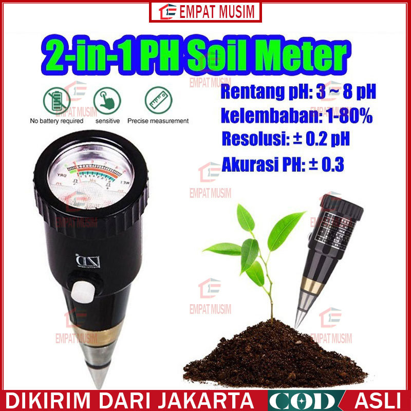 

Marumura Alat ukur PH dan Kelembaban Tanah Moisture Digital Tanah pH Meter Analyzer Tester Soil