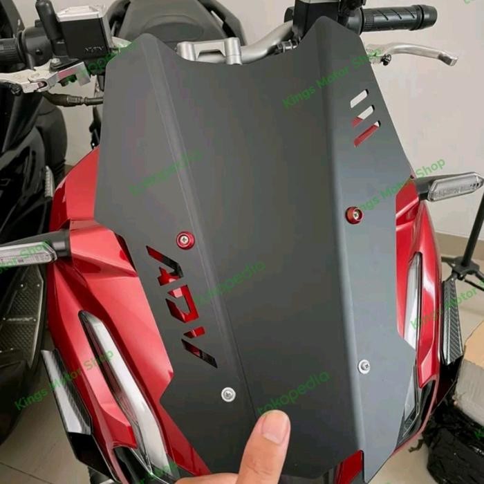 VISOR WINDSHIELD RACING HONDA ADV150 ADV160 BLACK DOFF TERLARIS