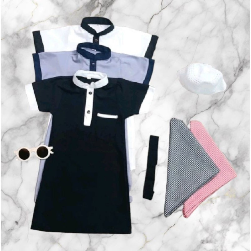 BAJU GAMIS KOKO BAYI SET SORBAN 0-2 TAHUN JUBAH BAYI AQIQAH BAJU GAMIS KOKO BAJU JUBAH