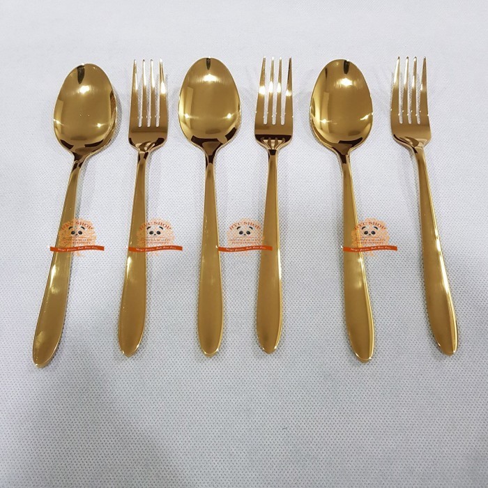 [Expert] Sendok Makan Emas & Garpu Makan Emas 18-10 Stainless Steel JAPAN