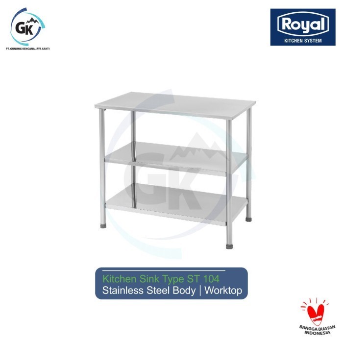 [Expert] ROYAL Meja Stainless - Work Table - Meja Dapur ST 104