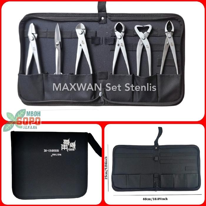 PREMIUM Alat Bonsai, Satu Set Maxwan Stenlis, Set A