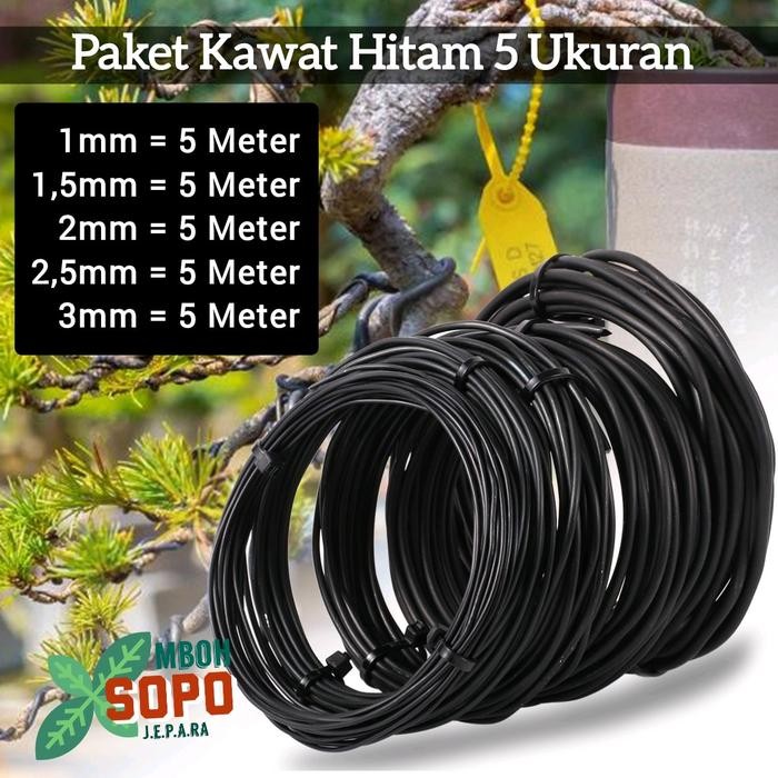 PREMIUM Alat Bonsai, Kawat Bonsai Hitam Import, Ecer 5 Ukuran