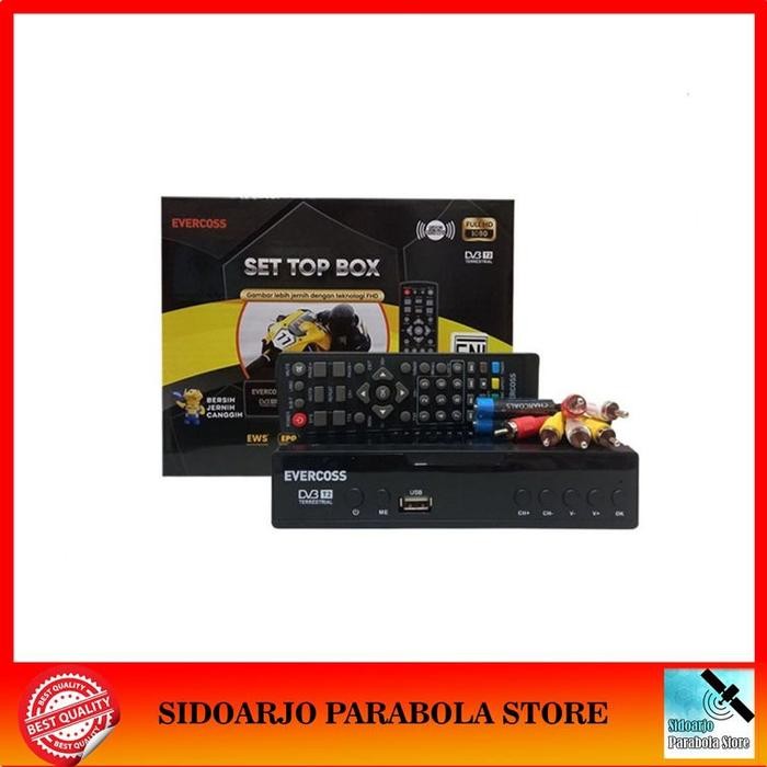 Set Top Box STB TV Digital DVBT2 Evercoss STB Max DVB-T2 UHF SNI Resmi
