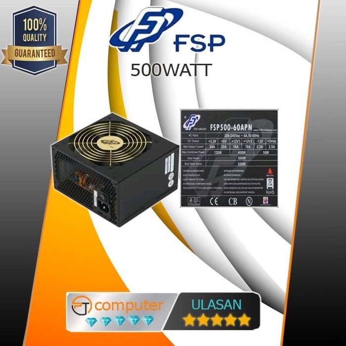 [Expert] Psu Power Supply 500Watt FSP Pure