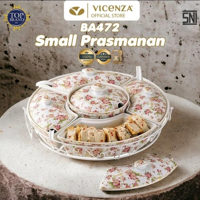 Vicenza Ba472 Prasmanan Roller Set Wadah Saji Kerak Motif Ayana, Mawar, Melati