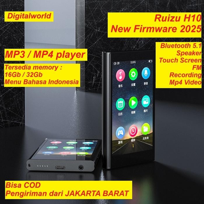 Ruizu H10 Bluetooth 5.0 Speaker DAP FM MP3 MP4 HD Video Player VS D29