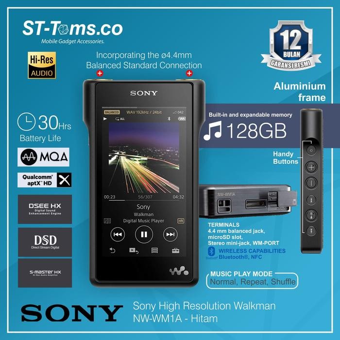 Sony High Resolution Walkman NW-WM1A - Hitam