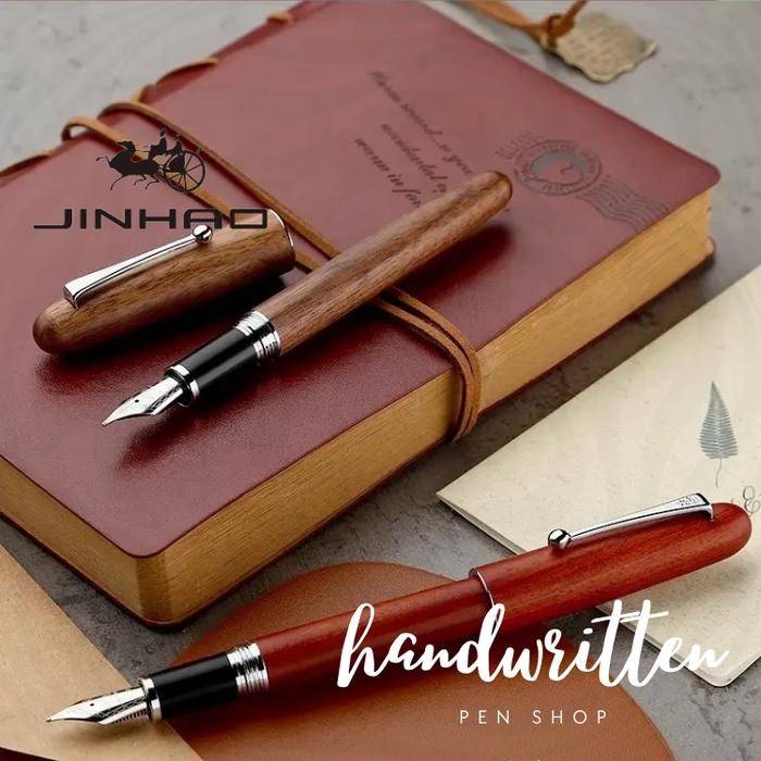 

Ready JT JINHAO Typ 9026 Solid Wood Cartridge & Converter Fountain Pen / Pena JINHAO 9026