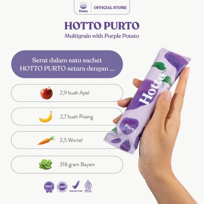 

Terlaris- Hotto Purto Multigrain With Purple Potato 1 Pouch Bpom Halal