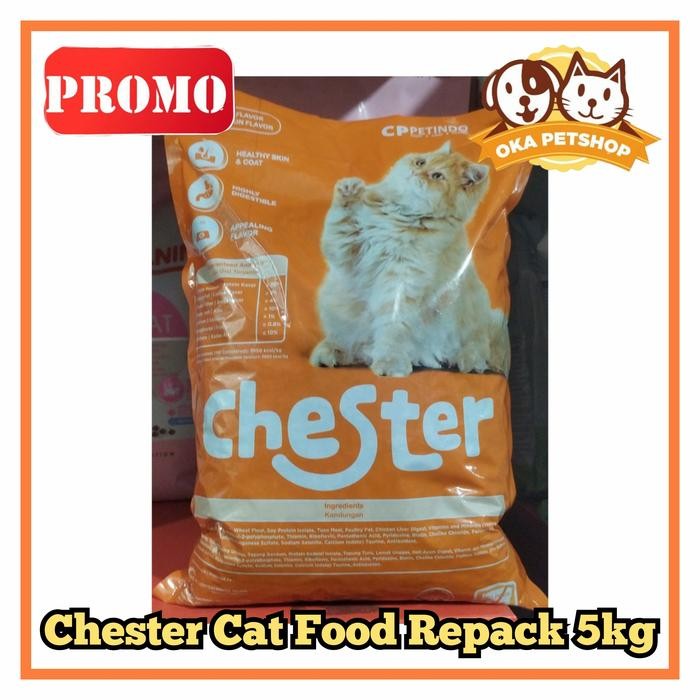 Fluffin- chester cat food repack 5kg / dry food / makanan kucing chester 5kg