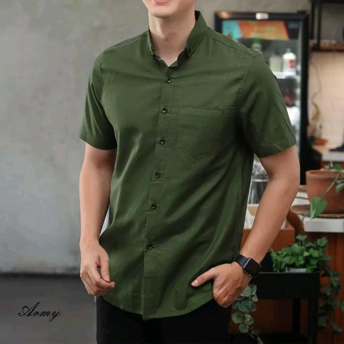 PROMO KEMEJA POLOS LENGAN PENDEK PRIA HEM POLOS PRIA PENDEK PUTIH KATUN