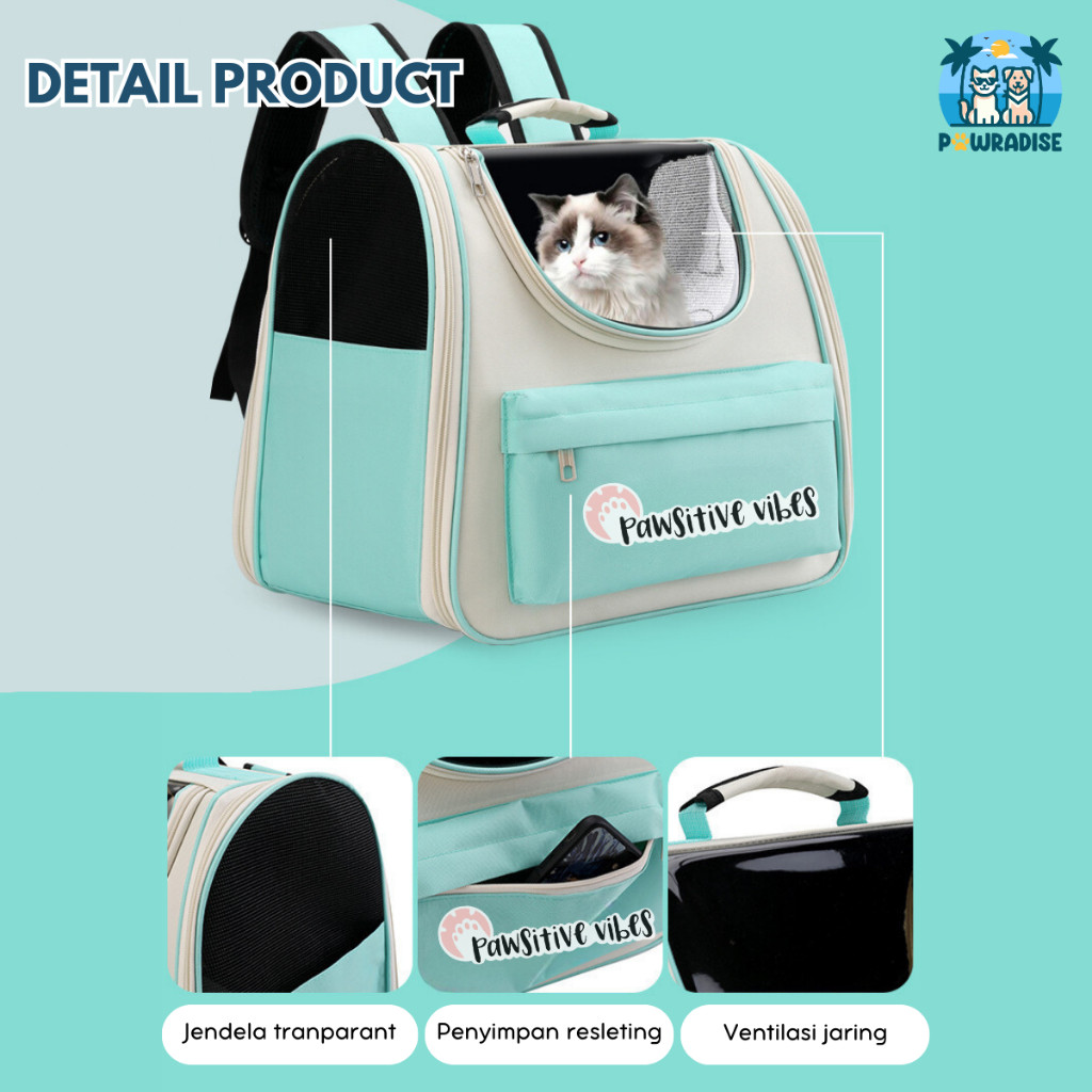 Pet Travel - Tas Ransel Kucing Anjing - Tas Travel Hewan Peliharaan - Tas Kucing Jumbo - Tas Hewan