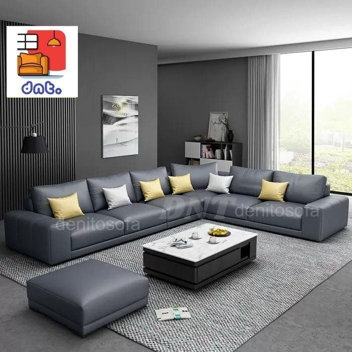 Terlaris Sofa Minimalis Modern Leter L Kulit - Sofa Ruang Tamu Terbaru 2020