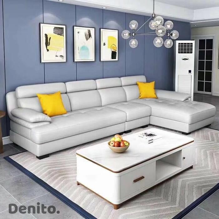Terlaris Sofa Minimalis Modern Ruang Tamu / Leter L / Putih / Rumah Tangga