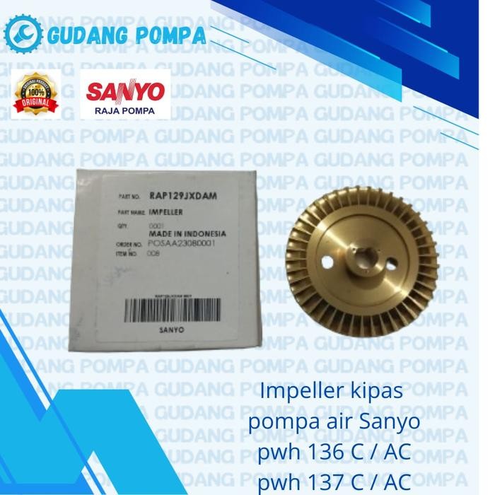 Ready JT Kipas Impeller Pompa Sanyo PWH 137 A/AC, ORIGINAL