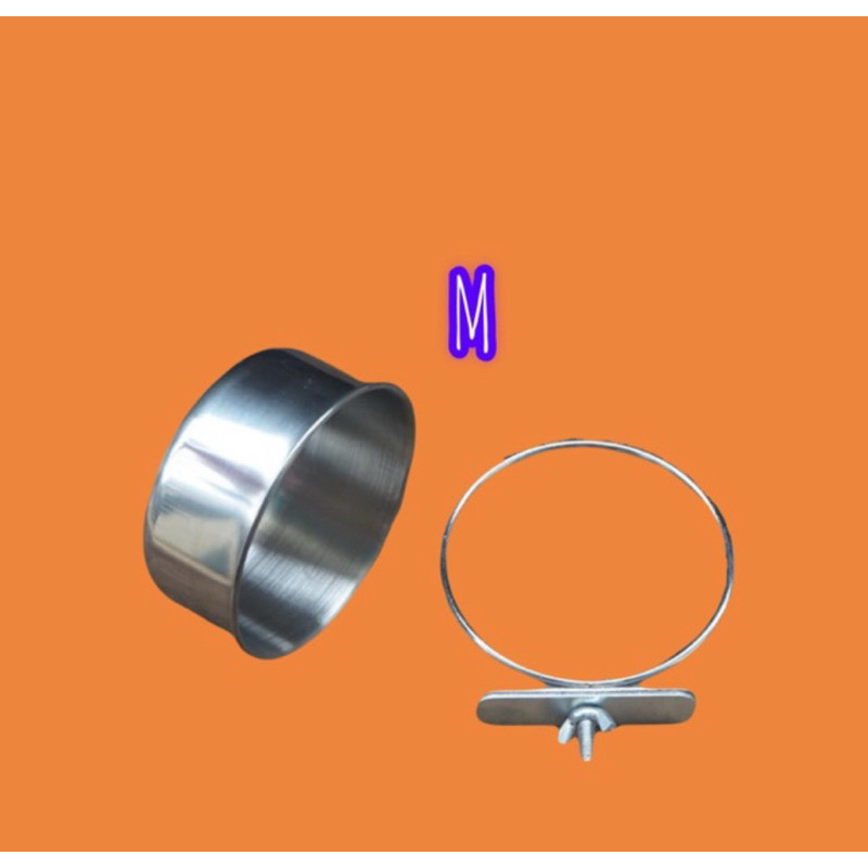 Mangkok Tempat Makan Minum Stainless Size M Burung Nuri Kakatua Jambul Kuning Betet Sun Conure